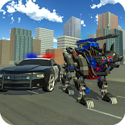 US Police Transform Robot Car Grey Wolf Robot Game  Icon