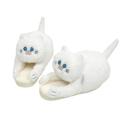 Title 3, Cute and warm slingback simulation cat slippers...