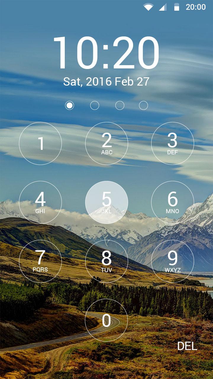 Keypad lock screen Screen 3