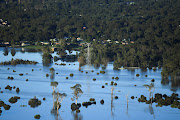 Flood affected areas are seen from a helicopter in the Windsor and Pitt Town areas along the Hawkesbury River near Sydney, Australia, March 24, 2021. 