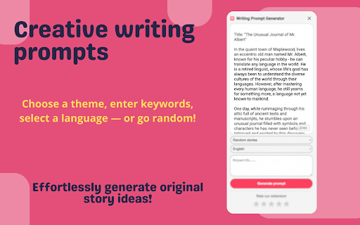 Generador d'idees d'argument – Writing Prompt Generator