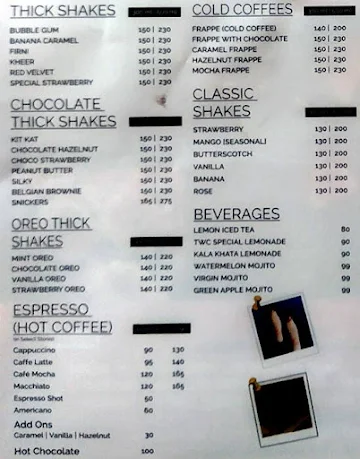 The Waffle Co. menu 