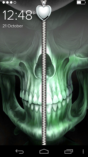 Skull Zipper Lock Screen