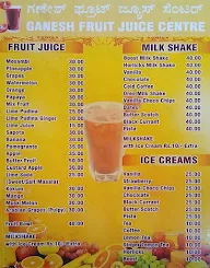 Ganesh Fruit Juice Center menu 2