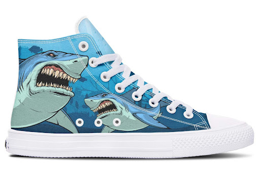 Title 3, Printed Couple High-top Canvas Shoes. Stylish a...