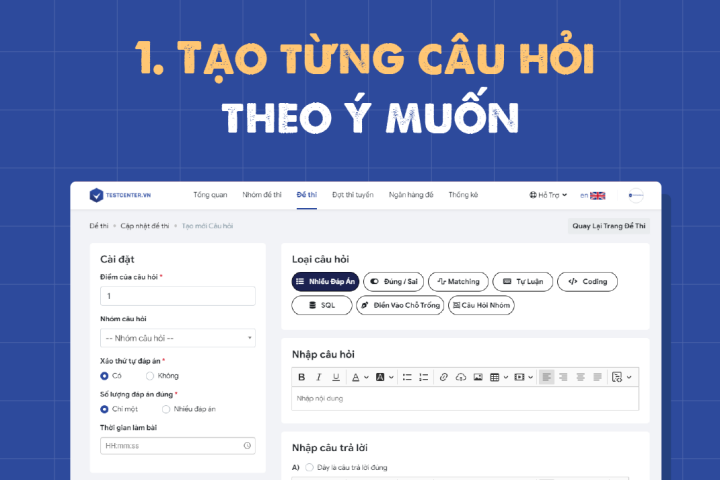 tạo câu hỏi trắc nghiệm trên máy tính