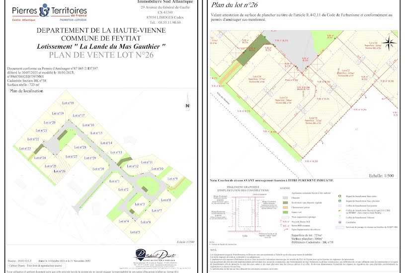  Vente Terrain à bâtir - à Feytiat (87220) 