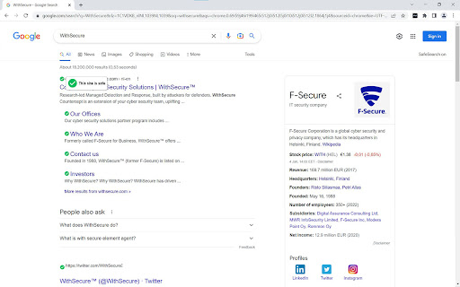 WithSecure의 Browsing Protection