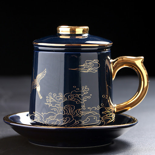 Title 4, Filtered Tea Ceramic Cup with Lid Brew the perf...