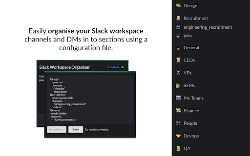 Slack Workspace Organiser