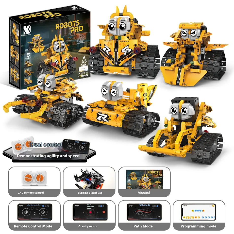 Robot de Programmation Blocs de Construction Électriques Voiture Télécommandée Jouets Construisez votre propre voiture télécommandée, programmez-la et apprenez en vous amusant.