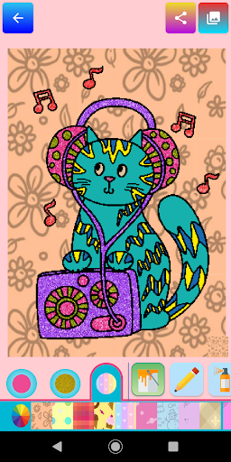 cat coloring pages game glitters 🐱 cute kitty download apk
