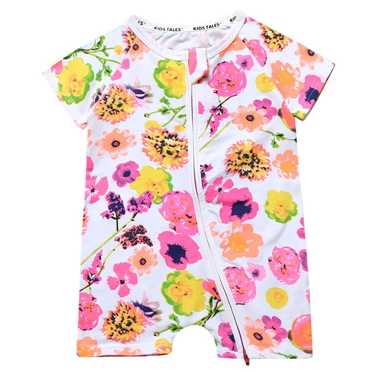 Zomer babykleding jumpsuit van katoen, korte mouwen, voor pasgeborenen, unisex. Lichtgewicht en ademend, ideaal voor warme dagen, comfortabel voor je baby!