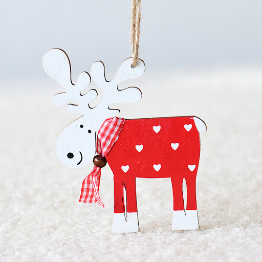 Title 6, Creative Wooden Christmas Small Pendant Reindee...