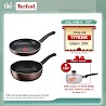 Combo 2 Chảo chiên chống dính đáy từ Tefal-Chảo chiên 28cm Day By Day G1430605 & Chảo sâu lòng 24cm G1436405 - Dùng mọi loại bếp - Chấm đỏ báo nhiệt thông minh - Hàng chính hãng