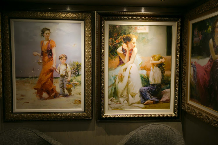 Thomas Kinkade artworks on Holland America's ms Oosterdam. 