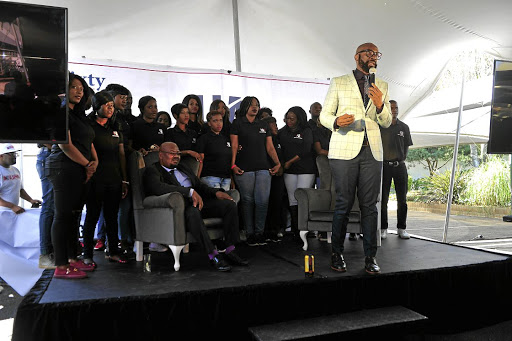 DJ Sbu at the launch of the Hustlers Academy yesterday.