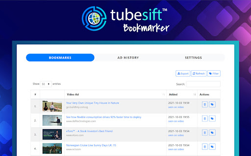 TubeSift Bookmarker