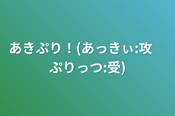 あきぷり！(あっきぃ:攻　ぷりっつ:受)