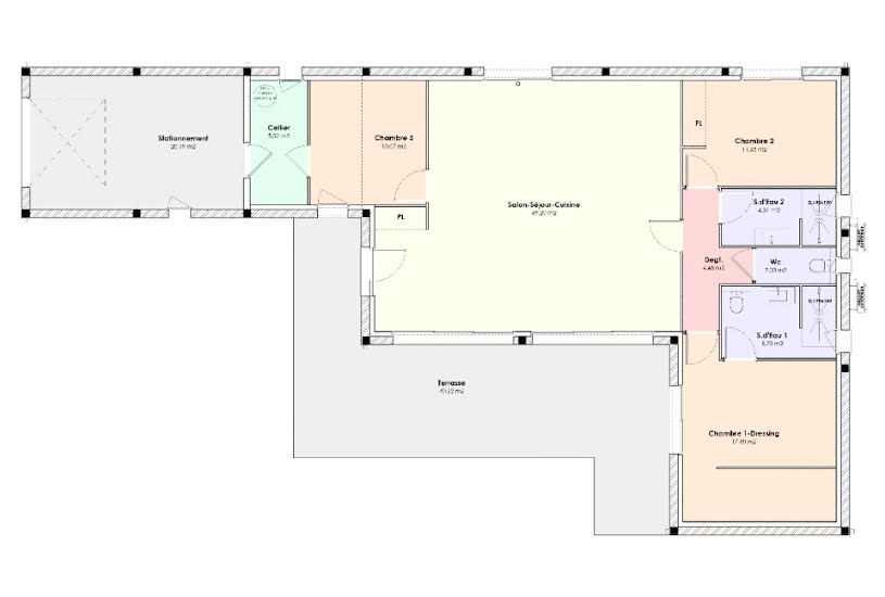  Vente Terrain + Maison - Terrain : 1 994m² - Maison : 110m² à Mazières-de-Touraine (37130) 