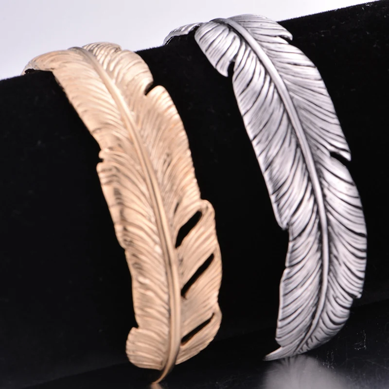 Bracelet rétro en acier en titane en plumes
