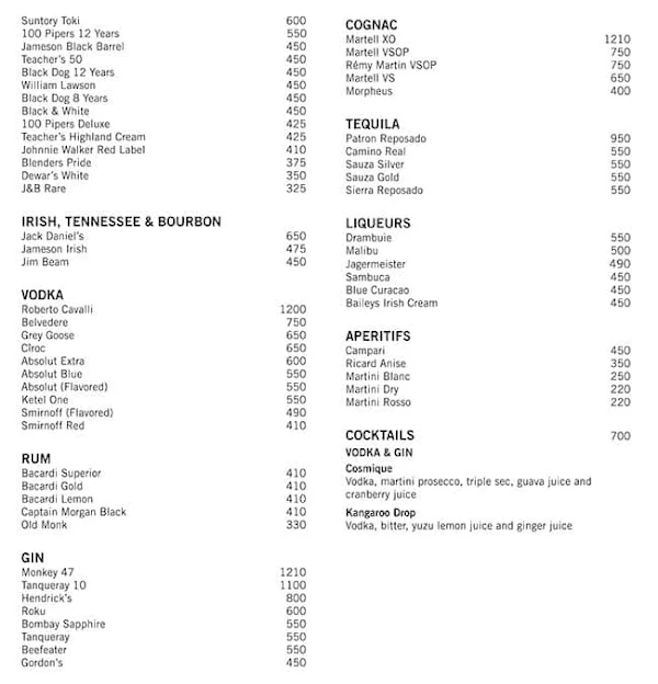 Glasshouse - DoubleTree by Hilton menu 