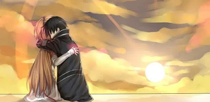 Anime couple kissing Wallpapers Download