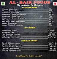 AL Baik Foods menu 1
