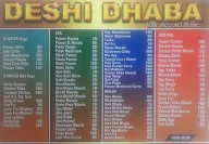 Desi Dhaba menu 2