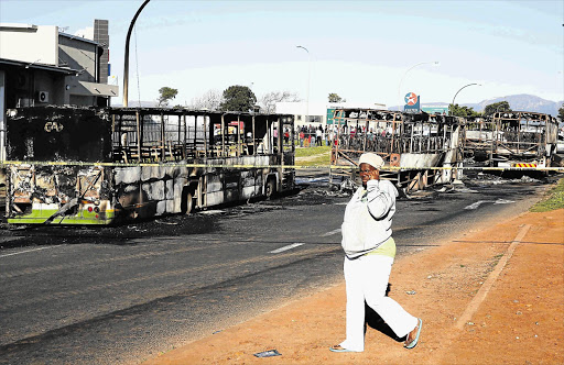 Taxi drivers allegedly set alight six buses at the Nyanga bus terminus in Cape Town. The townships of Gugulethu, Khayelitsha and Philippi were also affected. File photo