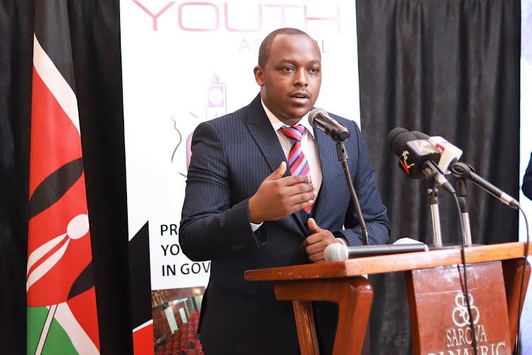 Amani National Congress Head of ICT and Digitization Nathaniel Mongare during a forum held by Kenya Young Parliamentarians Association