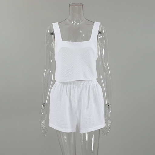 Title 2, Yarn cotton pajamas comfortable vest shorts set...