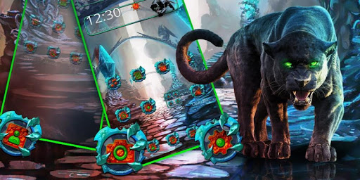 Scary Black Neon Panther Theme