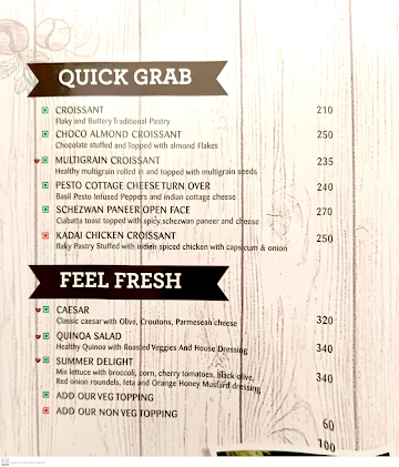 The Coffee Bean & Tea Leaf menu 