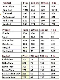 Joshi Sweets menu 4