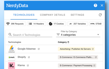 NerdyData Website Inspector Preview image 0