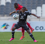 Siphesihle Ndlovu of Orlando Pirates during the DStv Premiership match against TS Galaxy at Mbombela Stadium on May 30 2021.