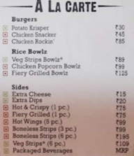 KFC menu 3