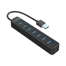 Bộ chia/ Hub USB 7 cổng USB 3.0 Orico TWU3-7A-BK (Đen)