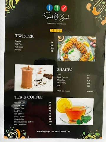 Snack O’ Break menu 