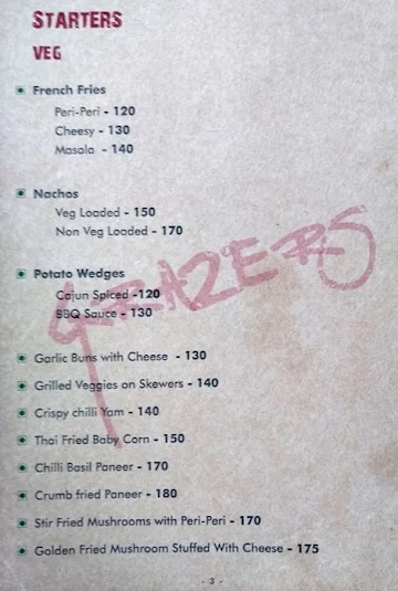Grazers Resto Cafe menu 