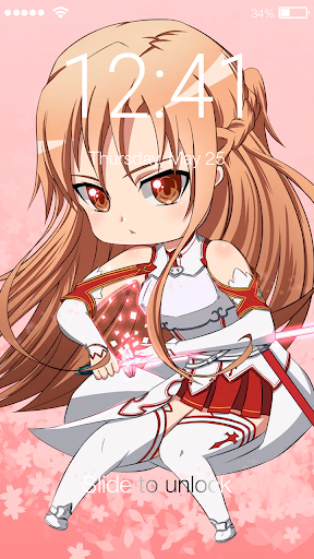 Asuna Cute Girl Anime Wallpaper Sword Screen Lock