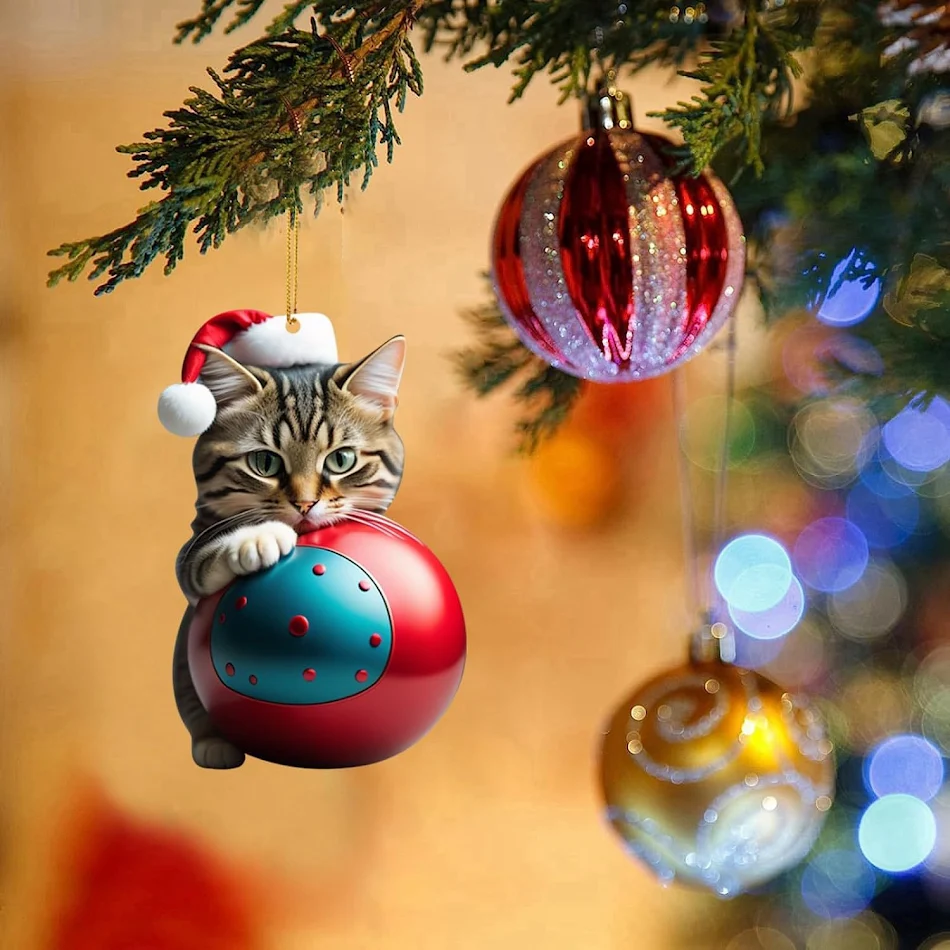 Christmas Creative Kitty Automobile Hanging Ornament Decorate your car with this adorable, festive, and unique hanging o