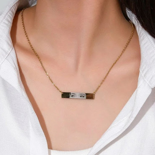Title 2, Personalized Carved Eye Picture Long Necklace. ...