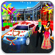 Bridal Limo Car & Wedding Bus 3d  Icon