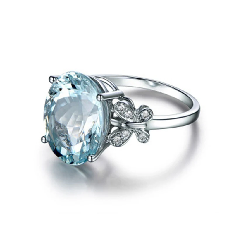 Bague papillon topaze aigue-marine
