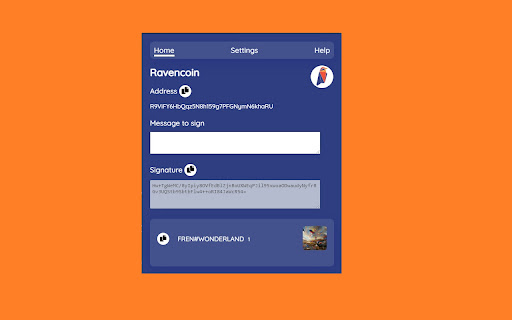 Ravencoin Sign message extension