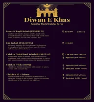 Diwan E Khas menu 1