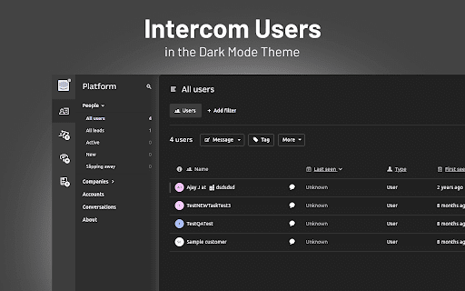 Dark Mode for Intercom