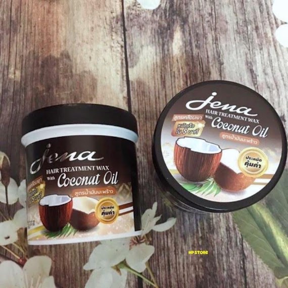 Hũ Kem Ủ Tóc Jena Hair Treatment Wax Nâu Dừa Già, Dùng Hấp Dầu, Dầu Xả, Thái Lan 500G